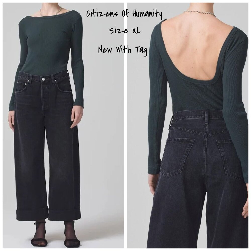 Citizens of Humanity Franchette Top for Women, Size XL, Green - New With Tag